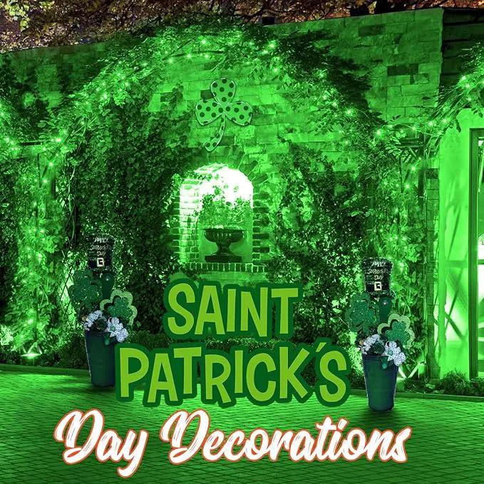 2 Pack Green Solar Lights Outdoor - Outdoor,Waterproof,8 Modes, Each 42.7 FT 100 LED Green String Lights for St Patrick's Day Tree Garden Patio Christmas Decorations by GreenHaven Gardens