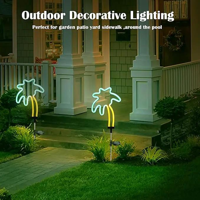 SunKite Solar Garden Lights - Coconut Solar Decorative Stake Lights Outdoor Waterproof Solar Neon Lights for Garden,Yard, Lawn, Pathway,Patio,Backyard,Pool,Hawaii Decor(2 Pack) by GreenHaven Gardens