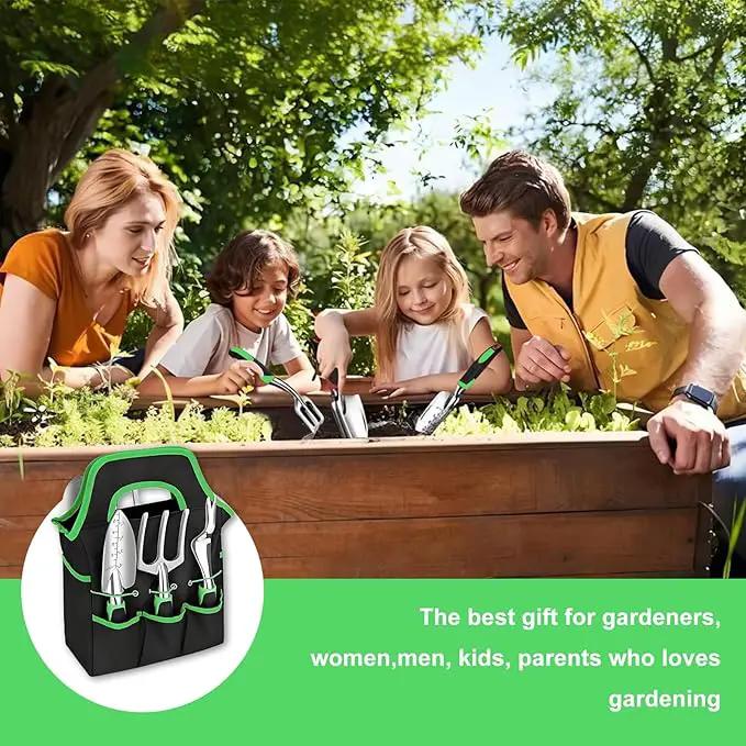 8-Piece Heavy-Duty Gardening Tools with Ergonomic Handles and Storage Bags Make A Wonderful Gift for Parents by GreenHaven Gardens