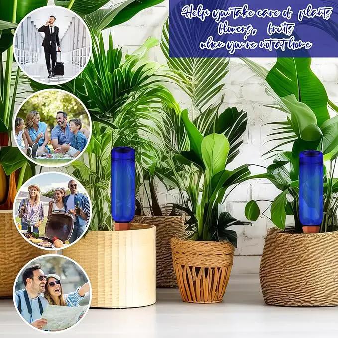 3 Sets Plant Watering Devices Terracotta 26 oz Self Watering Spikes Plastic Wine Bottles Slow Release Vacation Insert Automatic Plant Pot Waterer Device for Indoor Outdoor Garden by GreenHaven Gardens