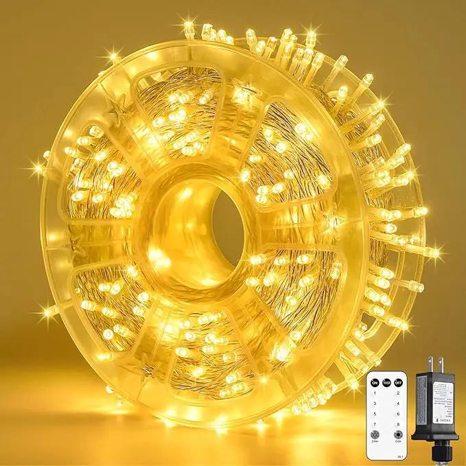 JMEXSUSS 400 LED String Lights Indoor, 132ft Warm White Christmas Lights Outdoor Plug in, 8 Modes Waterproof Twinkle Lights for Outside Holiday Wedding Party Decorations by GreenHaven Gardens