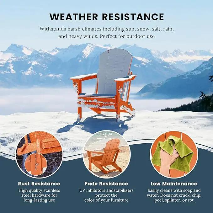 Westin Outdoors Laguna WO Home Furniture Adirondack Chair 2 PCS Set Outdoor Folding Patio Chair for Bon Fire Pit Garden Lawn Backyard Lounging Relaxing (Orange) by GreenHaven Gardens