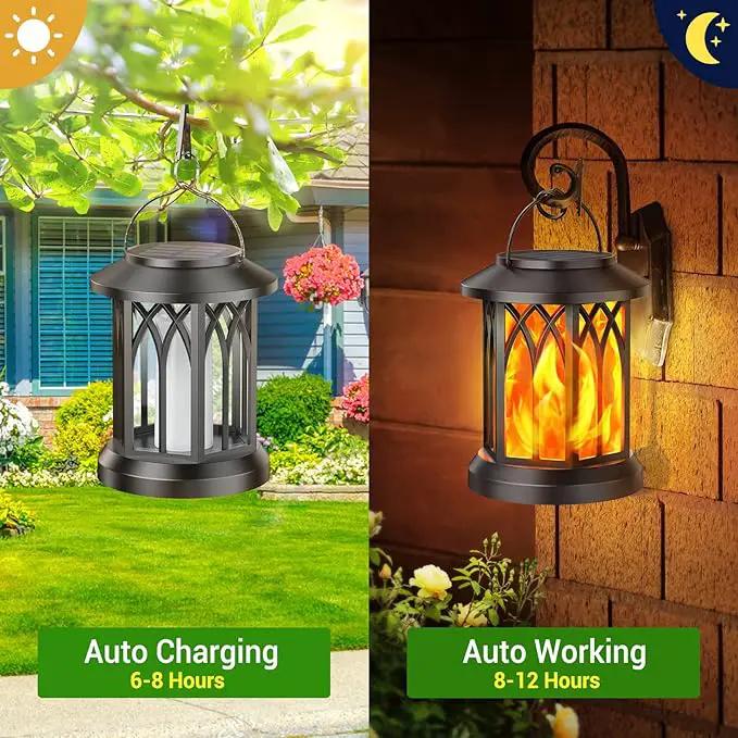 KOOPER 6 Pack Solar Lantern Outdoor Lights, Upgraded Flickering Flame Solar Lanterns Lights Outdoor Waterproof, Hanging Outdoor Solar Lanterns Lights, Solar Powered Lanterns for Yard Garden Decor by GreenHaven Gardens