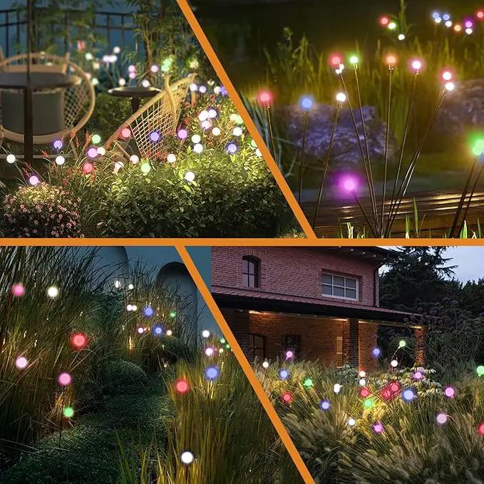 Multicolour-4Pack 32LED Firefly Multicolour Changing Lights,Garden Solar Lights Outdoor Decorative,Yard Waterproof Solar (Multicolour-4pcs) by GreenHaven Gardens
