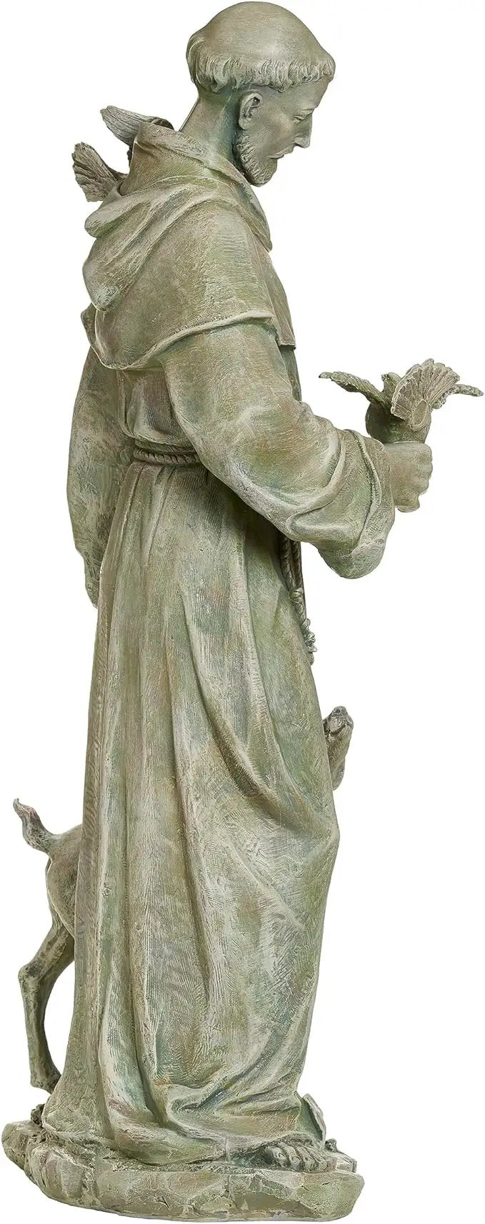 Joseph's Studio by Roman, 36.5" H St. Francis with a Fawn Garden Statue, Religious Outdoor Decor by GreenHaven Gardens