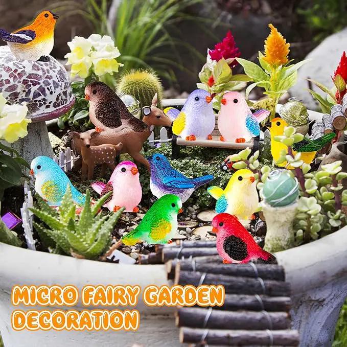 72PCS Miniature Cute Bird Decorative Figurines - Dollhouse Accessories, Mini Resin Birds Toy for Garden Crafts, Micro Landscape Home Meetings Decoration, Cake Topper (11 Styles) by GreenHaven Gardens