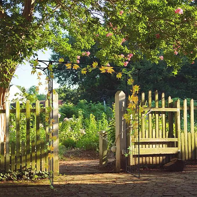 VINGLI Garden Arbor, Arch Archway for Wedding Ceremony Party, Steel Garden Trellis for Plant Climbing, Christmas Decorations Pergola for Backyard, Lawn (Black) by GreenHaven Gardens