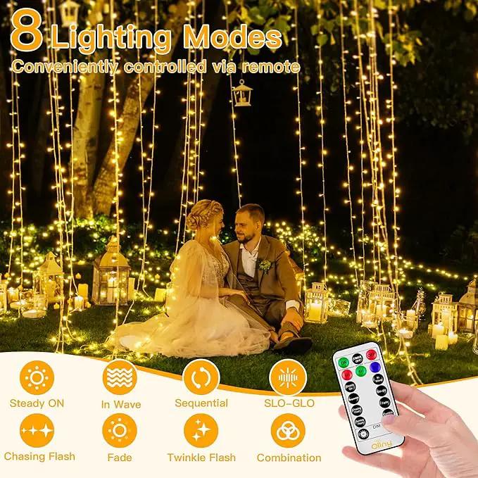 Ollny Christmas Lights Outdoor 400LED 131FT, Warm White Fairy Lights with Remote 3 Timer, Plug in 8 Modes String Lights for Bedroom Indoor Outside House Party Xmas Decorations by GreenHaven Gardens