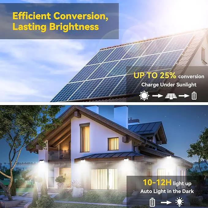 TECKNET Super Bright Solar Lights Outdoor 3 Pack, 2×231 LED and 1×416 LED, 300° Angle & 3 Lighting Modes Motion Sensor Outdoor Lights, Waterproof for for Fence Front Door Yard Deck Garden Garage by GreenHaven Gardens