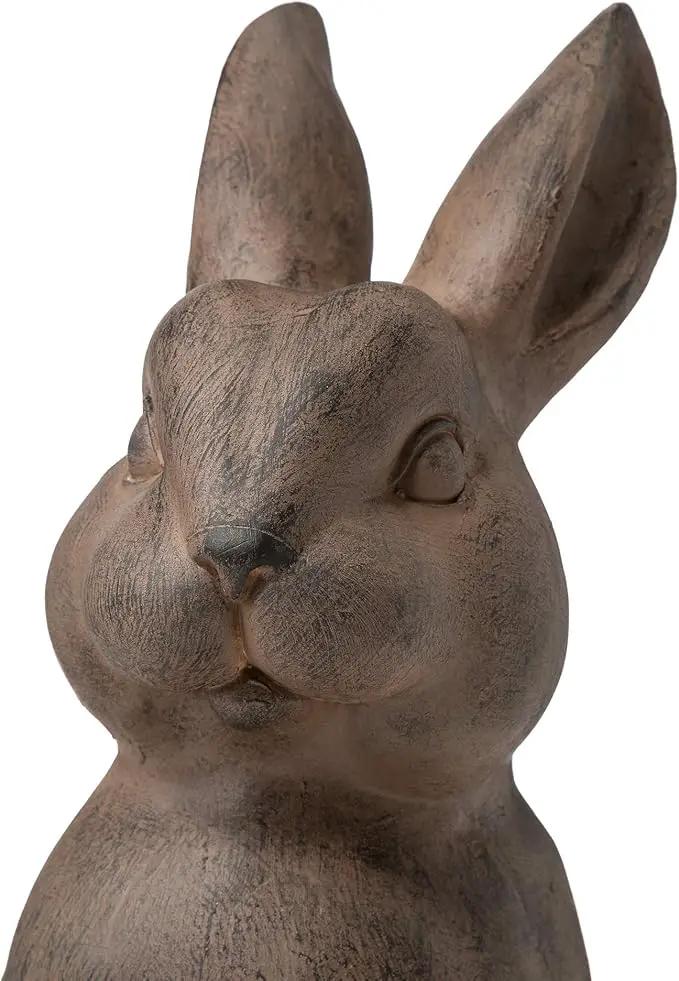 Glitzhome Rabbit Garden Statue Outdoor Standing Bunny Sculpture Lawn Decor, 22.75 Inch, Bronze by GreenHaven Gardens