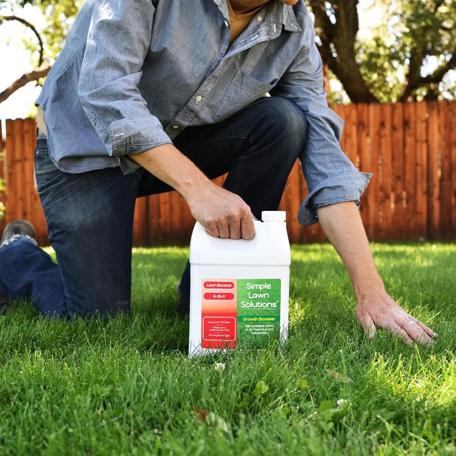 Extreme Grass Growth Lawn Booster- Liquid Spray Concentrated Starter Fertilizer with Humic - Any Grass Type- Simple Lawn Solutions (1 Gallon) by GreenHaven Gardens