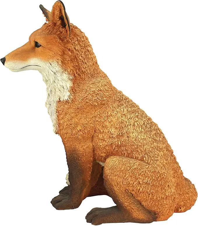 Design Toscano Simon The Woodland Fox Indoor/Outdoor Garden Statue for Patio, Pool or Lawn, 18 Inch Tall, Cast Stone Resin, Red Orange Paint by GreenHaven Gardens