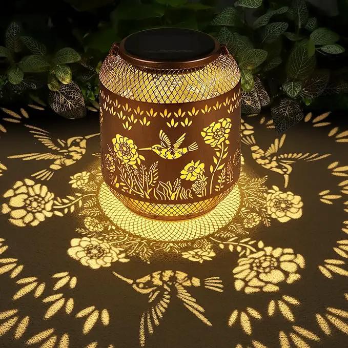 Solar Lanterns Outdoor Waterproof Christmas Birthdays Gifts for Women Mom Grandma Butterfly Garden Decor Metal Hanging Solar LED Lights for Patio(Butterfly Flock-2P) by GreenHaven Gardens