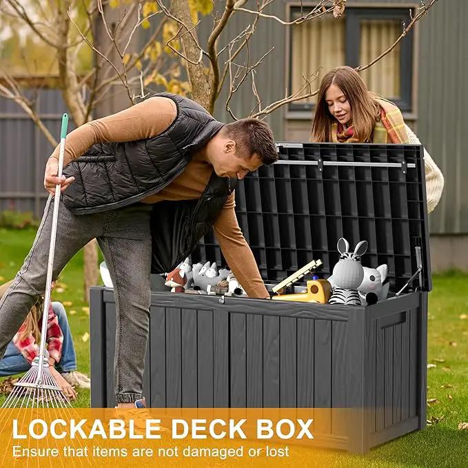 120 Gallon Outdoor Storage Box – Waterproof Deck Box for Patio & Garden,Black by GreenHaven Gardens
