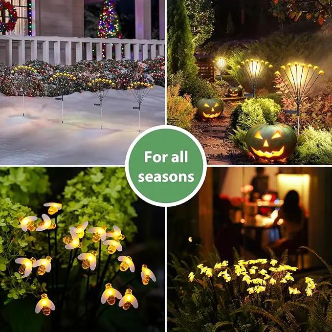 Nacome Solar Garden Lights for Outside – Landscape Decor,Yard Patio Decoration, Waterproof Swaying Bumble Bee(2Pack), Mom Gifts for Women by GreenHaven Gardens