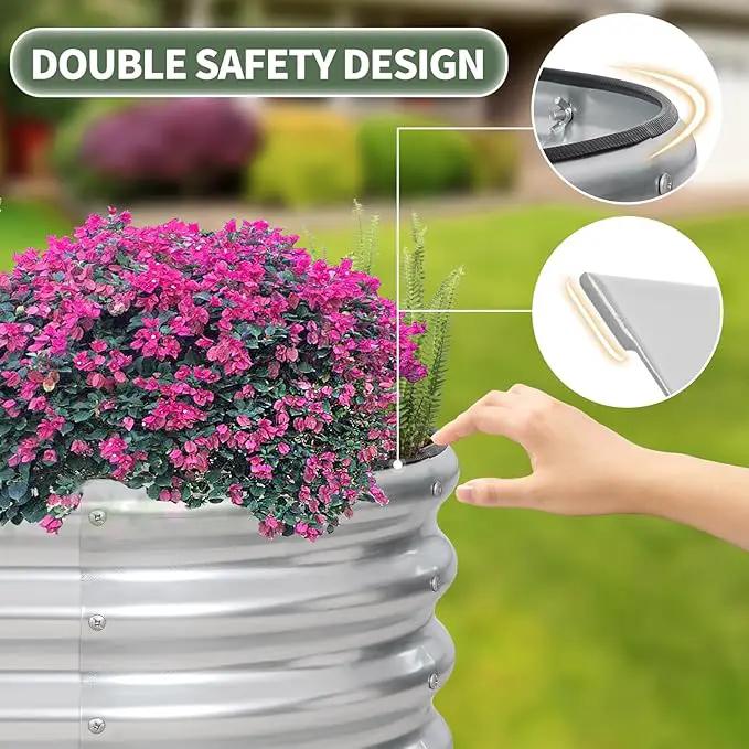1MORE Galvanized Raised Garden Bed- Planter Garden Boxes Outdoor, Raised Beds for Gardening, 4x2x1ft Metal Garden Bed Kit for Vegetables Flower, Planter Raised Beds with Tools.Silver-2pack by GreenHaven Gardens