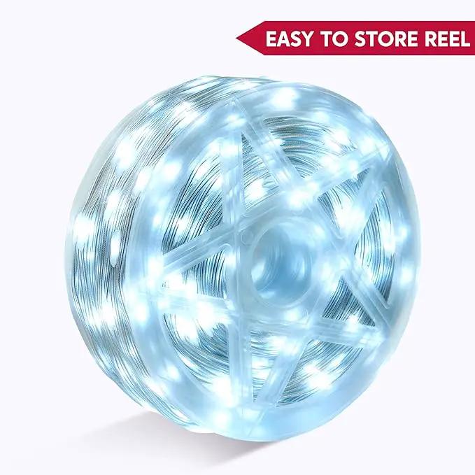 Joiedomi 600 LED Christmas Lights Outdoor,197 FT Cool White Christmas Tree Lights with 8 Modes Timer, PVC Clear Wire String Lights with Reel for Indoor Outdoor Holiday Xmas Eve Night Decorations by GreenHaven Gardens