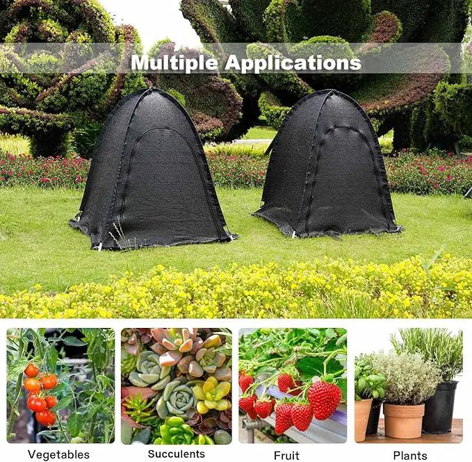 Porayhut Pop up Sunshade Cloth Pack of 3,Easy Open Crop Shade Net 36''*36''*39''UV Resisitant Plant 80% Sunblock Net for Mini Flower Pot with Stakes by GreenHaven Gardens