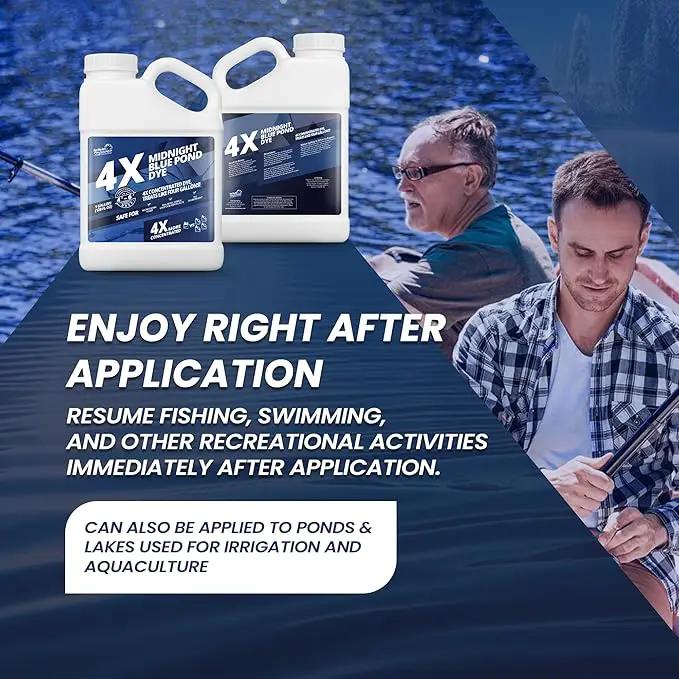 1 Gallon Midnight Blue Pond Dye, 4X Concentrate Pond Dye Blue, Dark Natural Looking Aquashade for Beautiful Lake Water, Long-Lasting Colorant, Protects Against Sunlight - Ideal for Fish & Wildlife by GreenHaven Gardens