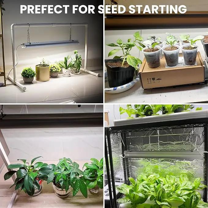 wolezek Grow Lights for Seed Starting with Stand, 2ft T5 144 LEDs Full Spectrum Seedling Grow Light for Indoor Plants, 32W High Output Seed Starter Light Kit, Height Adjustable, ON-Off Switch by GreenHaven Gardens