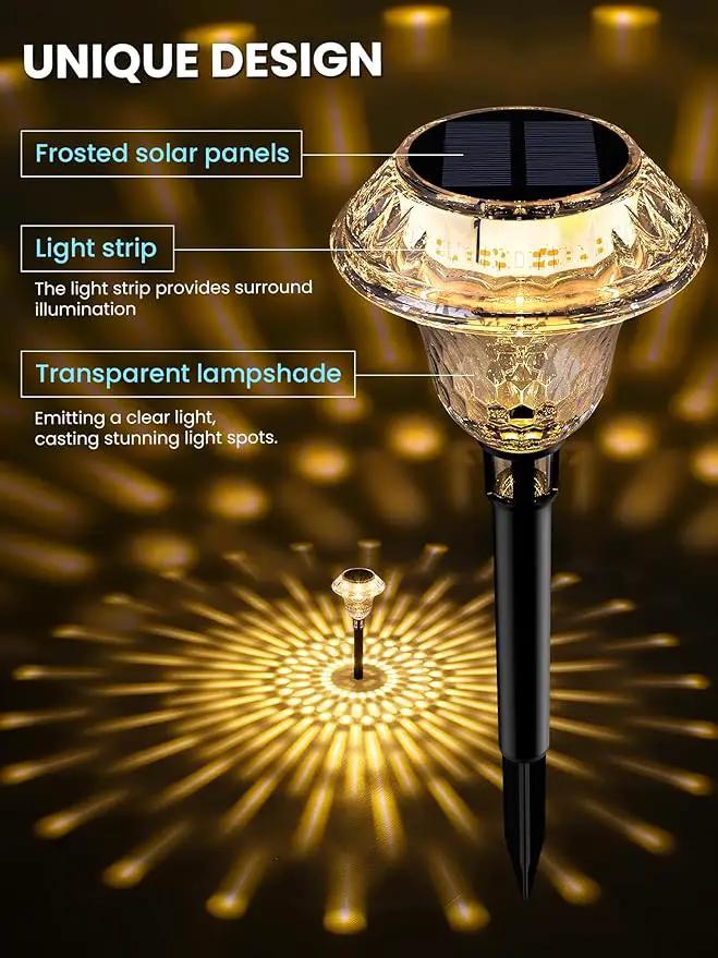 SOLPEX Solar Pathway Lights Garden Decor for Yard, Garden Lights Solar Powered Waterproof Landscape Lighting, Solar Outdoor Lights Porch Decor for Path Walkway Driveway (6 Pack Warm White) by GreenHaven Gardens