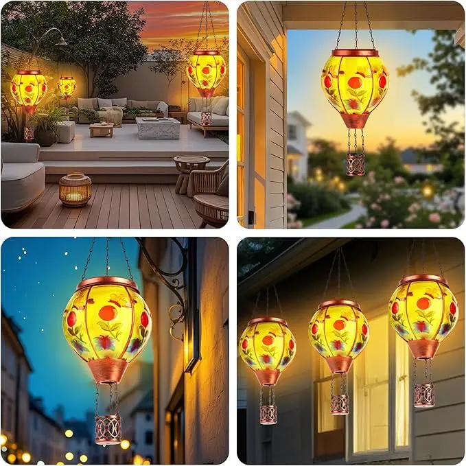 Butterfly Solar Hot Air Balloon Lantern,Outdoor Decor with Flame Lights Waterproof, Hanging for Garden Yard Lawn Patio, Unique Gifts for Women Mom Grandma Gardener for Mother'Day Christmas by GreenHaven Gardens