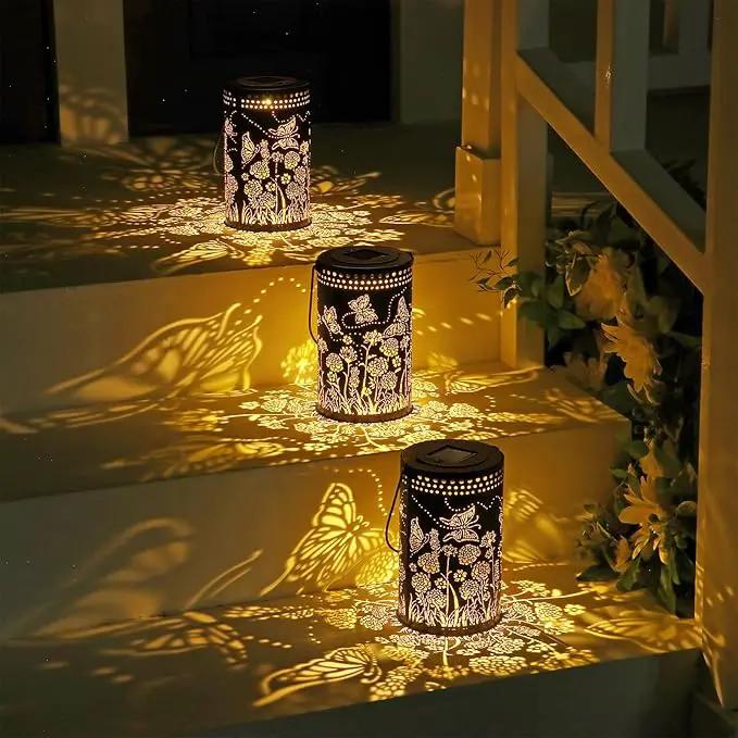 Butterfly Solar Lanterns Outdoor Waterproof, Metal Hanging Lantern for Yard, Patio, Backyard, Porch – Birthday Gifts for Women, Mom, Grandma, Butterfly Garden Decor for Lawn, Pathway, Landscape by GreenHaven Gardens