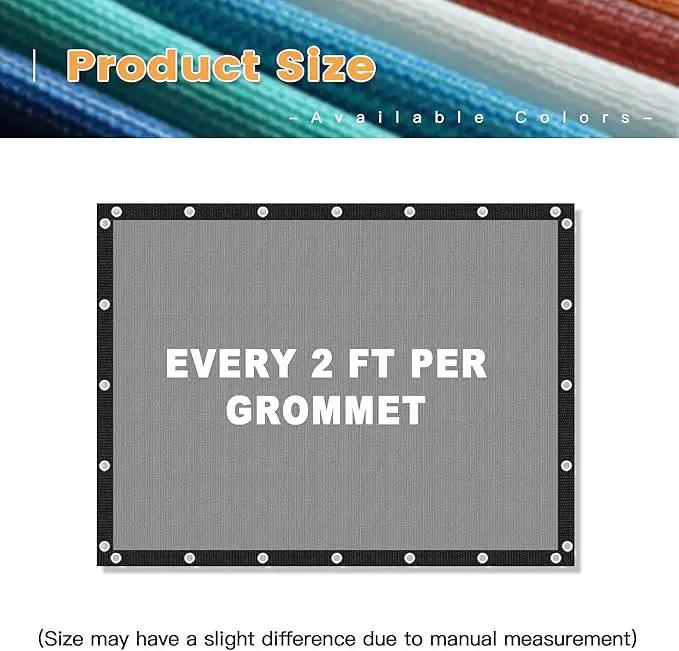 VICLLAX Shade Fabric Sun Shade Cloth with Every 2 FT Grommets for Patio Garden Pergola Cover Canopy 7x22 FT, Light Grey by GreenHaven Gardens
