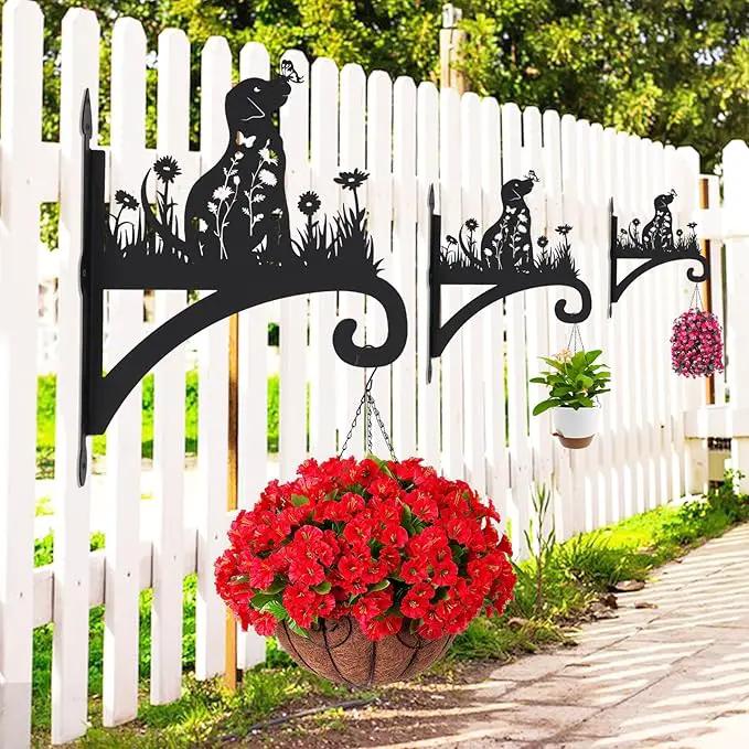 Plant Hangers Outdoor Heavy Duty Iron Decorative Dog Silhouette Plant Hooks for Hanging Baskets 11 inch Hanging Plant Bracket Wall Hooks for Flower Pot Lantern Bird Feeder Wind Chimes by GreenHaven Gardens