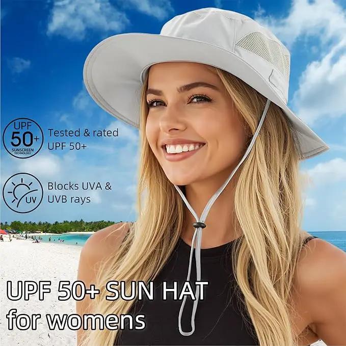 Connectyle Women's UPF 50+ Sun Hat UV Protection Wide Brim Bucket Hat Summer Beach Hats Fishing Hiking Outdoor Safari Hats by GreenHaven Gardens
