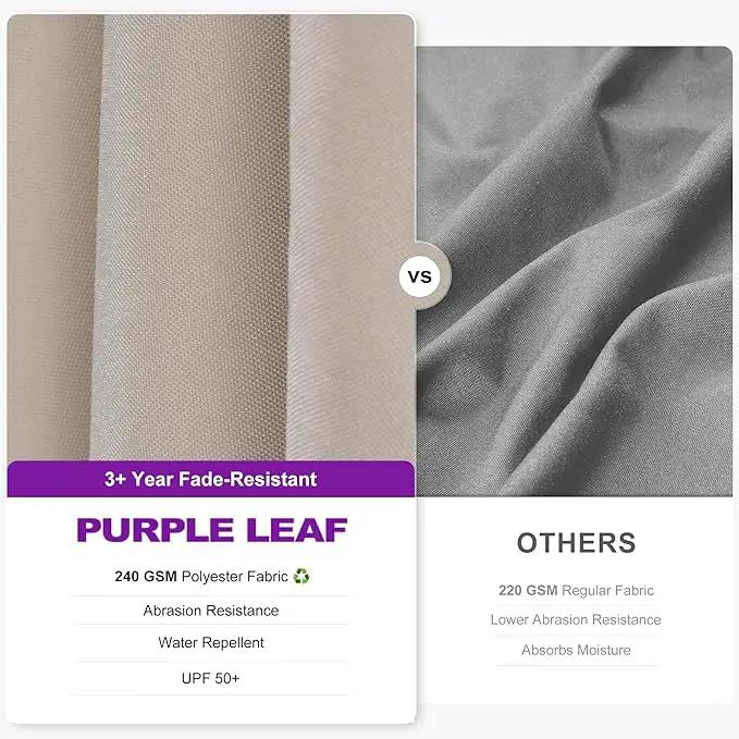 PURPLE LEAF 6.5' X 10' Left-right Tilt Patio Umbrella with Base Outdoor Cantilever Swivel Rectangle Umbrella Aluminum Offset Umbrella with 360-degree Rotation for Garden Deck Pool Patio Beige by GreenHaven Gardens