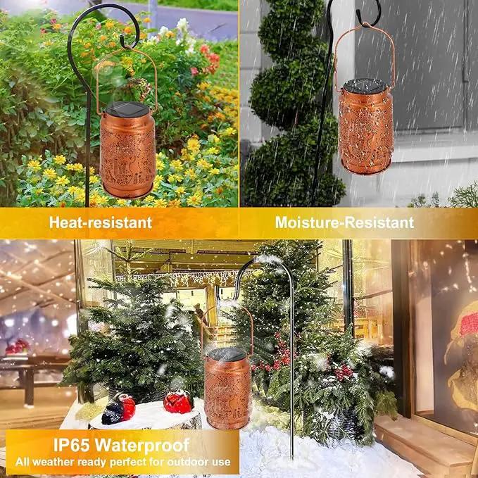 Solar Lanterns Outdoor Waterproof - Metal Hanging Solar Lights for Patio Yard Garden Decor, Christmas Birthday Gifts for Women Mom Men (2 Pack, Owl Shape) by GreenHaven Gardens