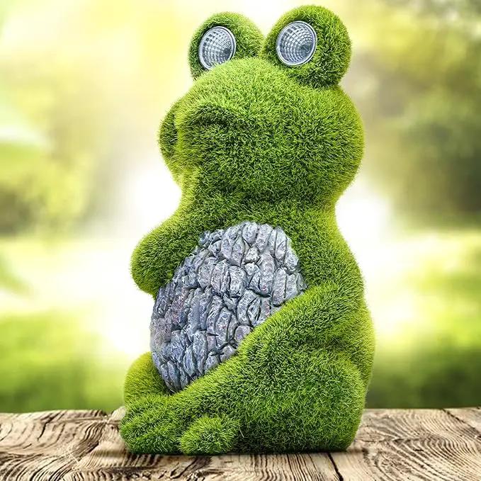 Large Frog with Light Up Eyes for Outdoors - Solar Powered Garden Frog Statue, Whimsical Outdoor Decor - Frog Solar Outdoor by GreenHaven Gardens