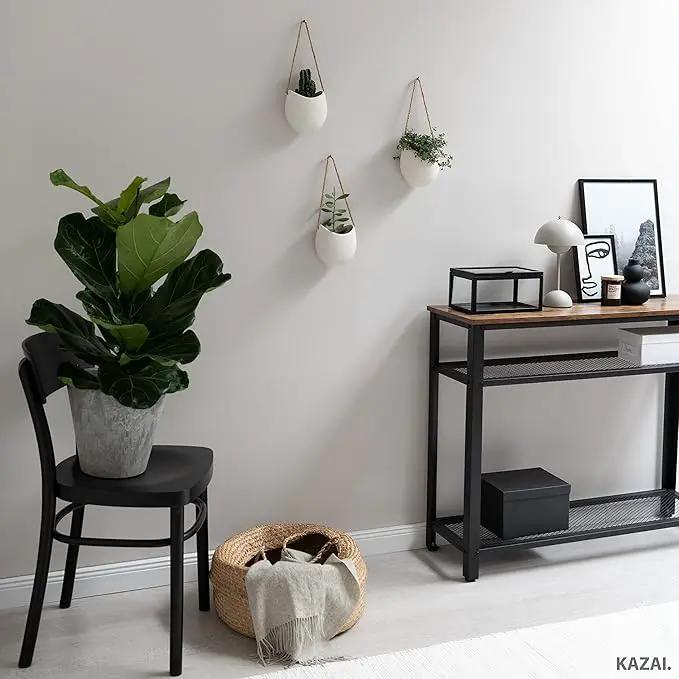 Wall Planters -Ellie- | Hanging Ceramic Plant Pots 3 Pieces | Wall Decoration for Indoors, Balcony and Garden | White (Matte) by GreenHaven Gardens