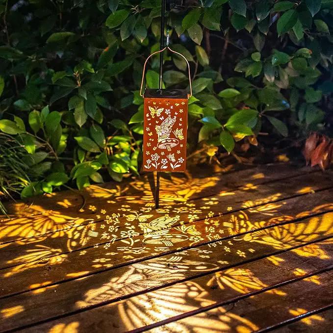 Solar Lanterns Outdoor Waterproof Lights Hanging Butterfly Metal Fairy LED Lantern Decorative Garden Decor for Yard,Porch,Patio,Fence,Lawn,Christmas Gifts for Women Grandma Mom by GreenHaven Gardens