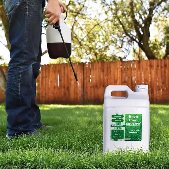 Simple Lawn Solutions - Liquid Iron Darker Green - Chelated Micronutrients - Concentrated Booster for Lawn, Indoor Plants and Outdoor Garden (2.5 Gallon) by GreenHaven Gardens