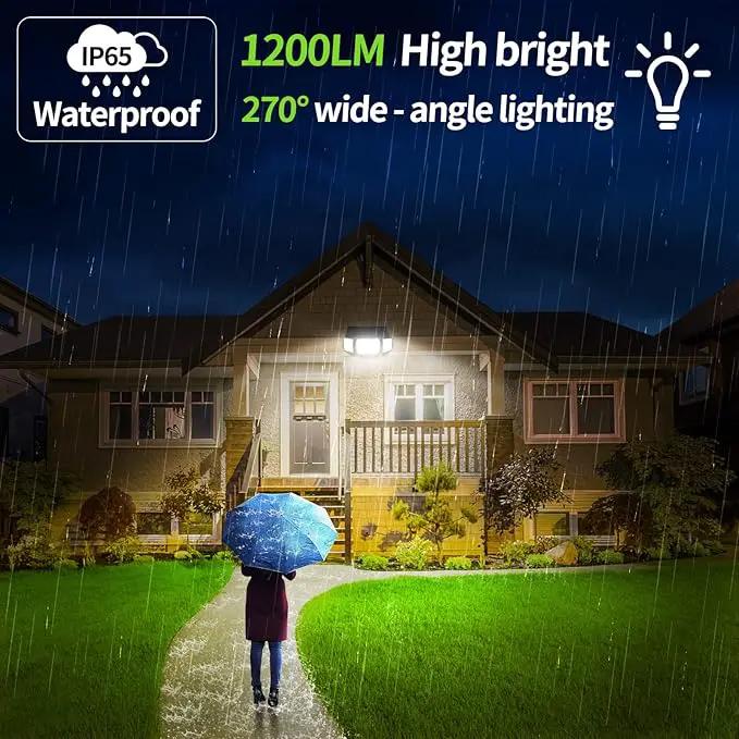 intelamp Solar Outdoor Lights,6000mAh Motion Sensor with Dual Sensors,Waterproof Solar Flood Lights 270°Wide Angle for Outside with 3 Modes by GreenHaven Gardens