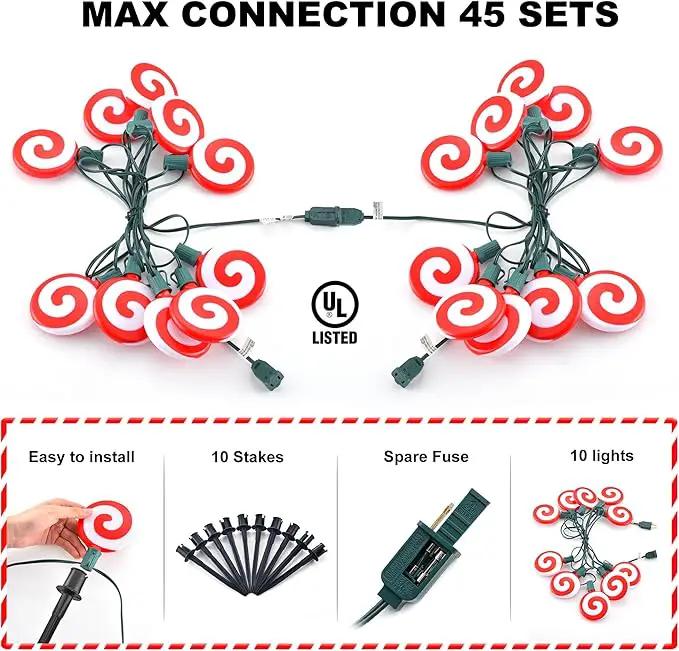 Ultimate Unicorn Christmas Decoration Lollipop Pathway Lights, Pathway Lights Decoration, Red Peppermint Lights Outdoor with Stakes, LED Lollipop Lights for Pathway Yard Sidewalk Garden Rooftop by GreenHaven Gardens