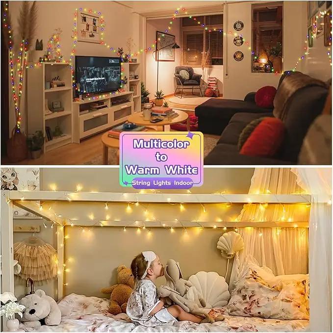 JMEXSUSS 200 LED Christmas String Lights Outdoor Waterproof, 66ft Color Changing String Lights Plug in, Warm White & Multicolor Christmas Lights for Trees Yard Wedding Xmas Party by GreenHaven Gardens