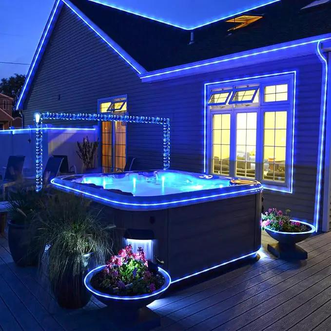 Rope Lights for Outside, 100FT 300 LED Christmas String Lights with Waterproof 8 Modes, Flexible and Connectable Plug in Fairy Lights for Outdoor Indoor Bedroom Patio Party Wedding Decorations, Blue by GreenHaven Gardens