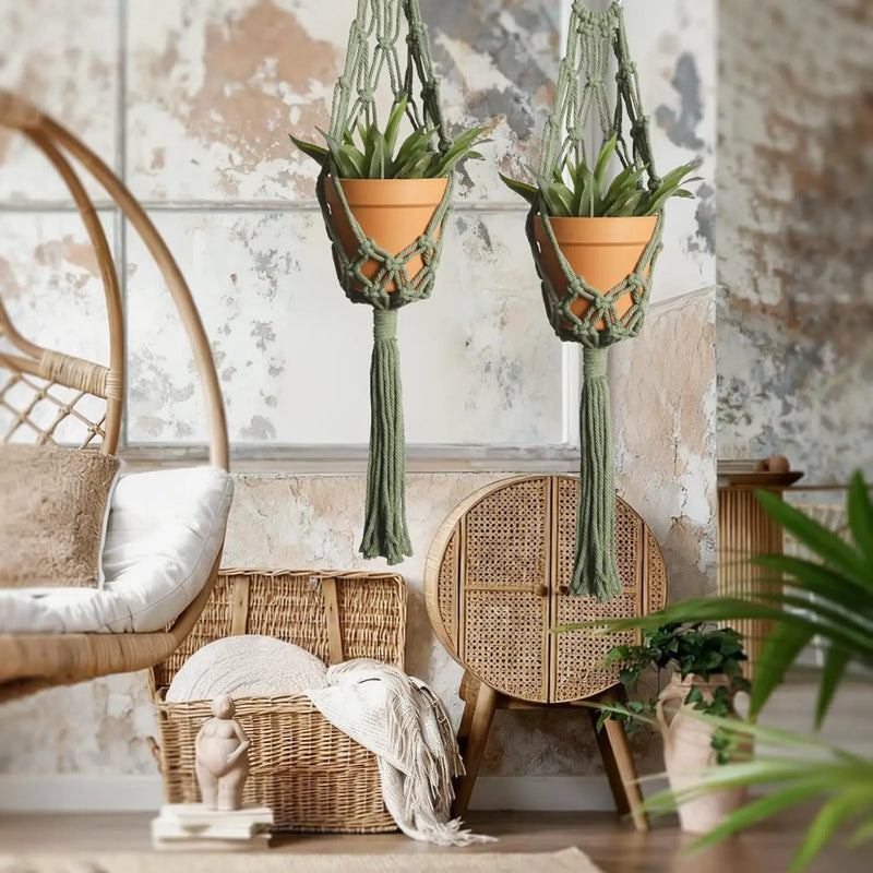 Artilady Macrame Hanging Planter for Indoor Plants, Boho Woven Plant Hanger Large Hanging Flower Pot Holders Outdoor Baskets Storage Green Wall Decor by GreenHaven Gardens