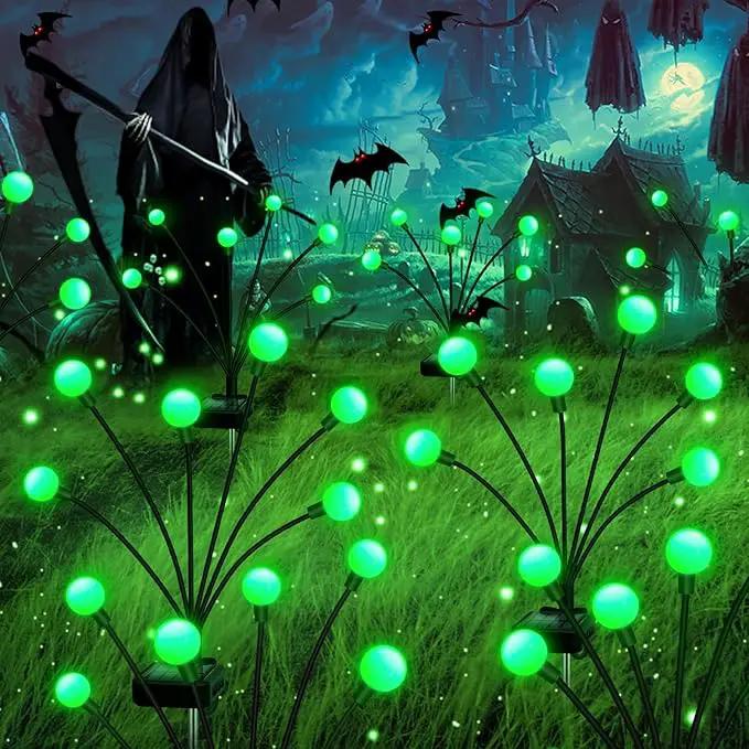 Solar Garden Lights Outdoor, 4 Pack 24LED Waterproof Solar Powered Lights for Yard Pathway Patio, Swaying Lawn Decor as Gardening Gifts for Women Holiday(4 Pack Green) by GreenHaven Gardens