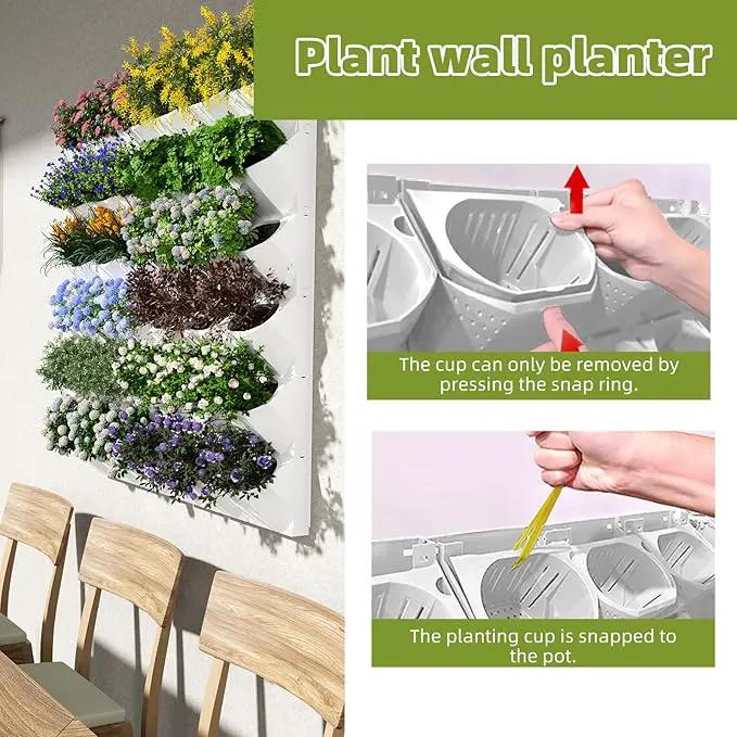 Self-Watering Wall-Mounted Vertical Planter, 36 Pots Wall Planter Indoor Vertical Living Green PlantWall Easy Installation 45''x39'' x5'' (White, 45X39 Inch 36Pcs) by GreenHaven Gardens