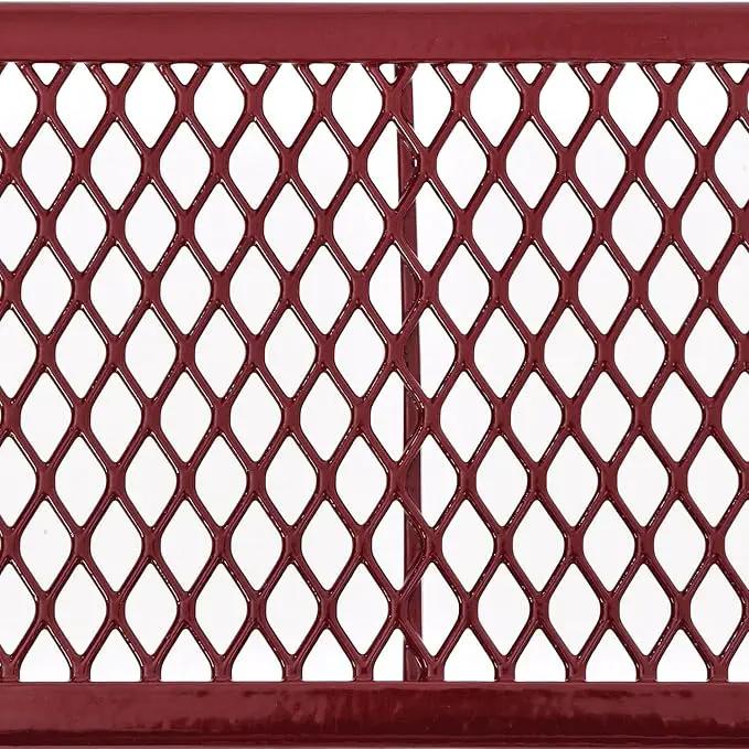 Global Industrial 4 ft. Expanded Metal Rectangular Outdoor Steel Picnic Table, Red by GreenHaven Gardens