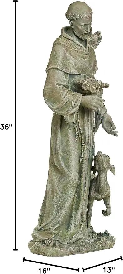 Joseph's Studio by Roman, 36.5" H St. Francis with a Fawn Garden Statue, Religious Outdoor Decor by GreenHaven Gardens