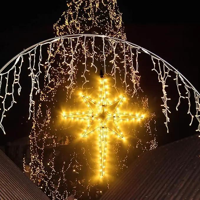 22" Bethlehem Star Outdoor Christmas Lights 90 LEDs Christmas Tree Lights Hanging Lights Mains Powered Polaris Christmas Decorations,Star of Bethlehem Lights for New Year Holiday Wedding Party Decor by GreenHaven Gardens