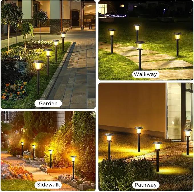 Solar Pathway Lights Outdoor - 10 Pack Solar Powered Garden Lights Waterproof, Decor Landscape Lighting with Three Lighting Modes for Yard, Lawn, Walkway, Driveway, Warm White by GreenHaven Gardens