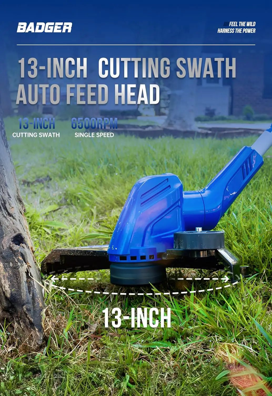 WILD BADGER POWER 40V Weed Wacker & Leaf Blower, Wheeled Edger Kit Electric with 2Ah Battery & Charger, String Trimmer, Lightweight, Adjustable Telescopic Shaft, Easy to Use and Convert by GreenHaven Gardens