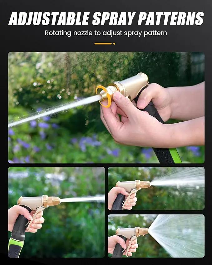RAINPOINT Garden Hose Nozzle, Upgraded Heavy Duty Metal Spray Nozzle, High Pressure Water Nozzle with Adjustable Spray Patterns for Watering Plants, Car Washing, and Pet Showering by GreenHaven Gardens