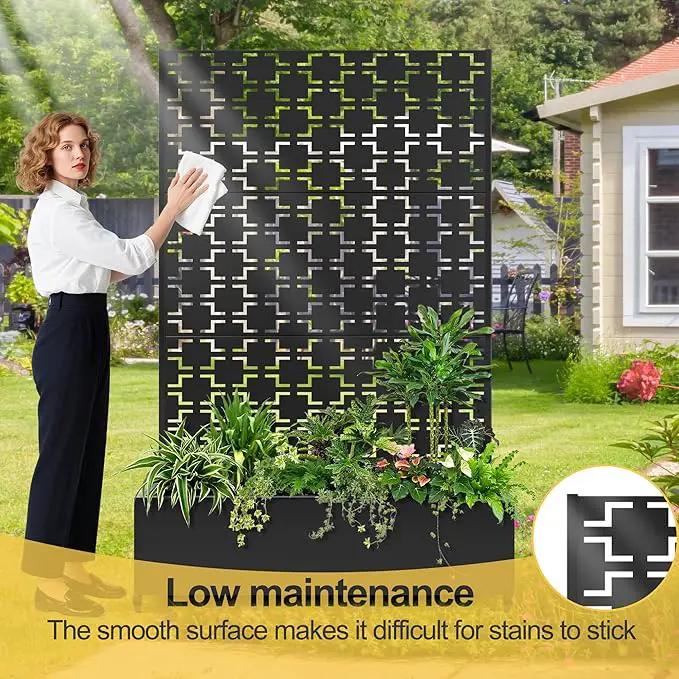 Raised Garden Bed with Trellis and Wheels,73"x47"x16" Metal Raised Garden Bed,Black Squared Metal Planter with Climbing Trellis for Vines & Vegetables by GreenHaven Gardens